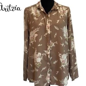 Aritzia Wilfred floral print blouse